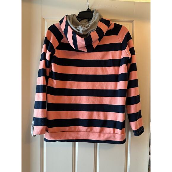 Women's & Ampersand Ave Double Hood L/S Striped Hoodie, Size L-‎ Coral/Navy - Picture 8 of 11